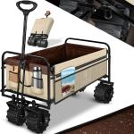 Sandfarbene Kesser Bollerwagen aus Kunststoff klappbar 