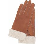 Reduzierte Braune Elegante Kessler Lederhandschuhe aus Lammfell für Damen für den für den Herbst 