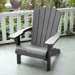 Graue Keter Adirondack Chairs aus Kunststoff mit Armlehne 