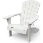 Weiße Keter Adirondack Chairs aus Holz mit Armlehne 