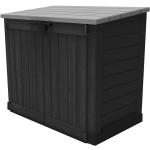 Anthrazitfarbene Keter 2er-Mülltonnenboxen 201l - 300l aus Polypropylen mit Deckel 