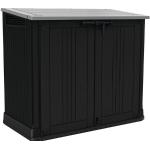 Anthrazitfarbene Keter 2er-Mülltonnenboxen 101l - 200l aus Holz mit Deckel 