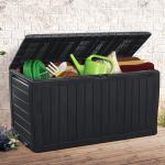 Anthrazitfarbene Auflagenboxen & Gartenboxen 201l - 300l aus Kunststoff mit Deckel 