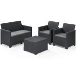 Keter Lounge-Set EMMA (1x 2er Sofa, 2x Sessel mit Boxtisch)
