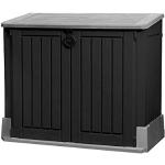 Reduzierte Anthrazitfarbene Tepro 2er-Mülltonnenboxen 101l - 200l aus Kunststoff mit Deckel 