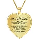 Goldene Silberketten mit Namen aus Silber handgemacht für Damen zum Valentinstag 