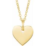 Goldene Amor Herzanhänger glänzend aus Gold 10 Karat graviert für Damen 
