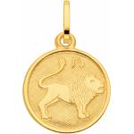 Goldene Runde Löwe-Anhänger mit Löwen-Motiv aus Gold für Damen 