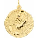 Goldene Runde Skorpion-Anhänger mit Sternzeichen-Motiv aus Gold für Damen 