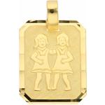 Goldene Zwillinge-Anhänger mit Sternzeichen-Motiv aus Gold für Damen 