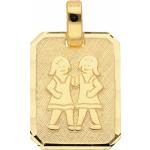 Goldene Zwillinge-Anhänger mit Sternzeichen-Motiv aus Gold für Damen 