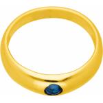 Blaue Runde Taufringe aus Gold mit Saphir für Damen 