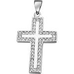 Silberne Kreuzanhänger aus Kristall mit Zirkonia für Damen 