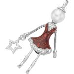 Silberne Sterne Sternanhänger mit Zirkonia handgemacht für Damen 