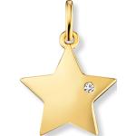 Goldene Sterne Elegante Sternanhänger aus Gold mit Diamant für Damen 