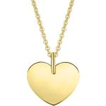 Goldene Elegante Herzanhänger mit Herz-Motiv Polierte aus Gold graviert für Damen 