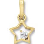 Goldene Sterne Elegante Sternanhänger aus Gold mit Zirkonia für Damen 