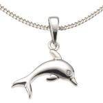 Reduzierte Weiße Motiv Zeeme Silberketten mit Namen mit Delfinmotiv aus Silber für Kinder 