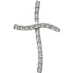 Nickelfreie Silberne Motiv Kreuzanhänger aus Kristall mit Zirkonia für Damen zur Hochzeit 