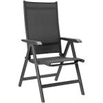 Reduzierte Dunkelgraue Kettler Basic Plus Gartenstühle Metall aus Aluminium mit verstellbarer Rückenlehne Breite 50-100cm, Höhe 100-150cm, Tiefe 50-100cm 