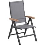 Reduzierte Dunkelgraue Kettler Cirrus Gartenstühle Metall aus Polyrattan mit verstellbarer Rückenlehne Breite 50-100cm, Höhe 100-150cm, Tiefe 50-100cm 