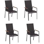 Reduzierte Anthrazitfarbene Moderne Armlehnstühle aus Aluminium stapelbar Breite 50-100cm, Höhe 100-150cm, Tiefe 50-100cm 4-teilig 