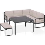 Reduzierte Anthrazitfarbene Dining Lounge Sets aus Aluminium UV-beständig Breite 150-200cm, Höhe 200-250cm, Tiefe 200-250cm 