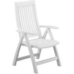 Weiße Kettler Roma Gartenstühle & Balkonstühle aus Kunststoff mit verstellbarer Rückenlehne Breite 50-100cm, Höhe 100-150cm, Tiefe 50-100cm 