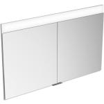 Silberne KEUCO Edition 400 Spiegelschränke aus Glas LED beleuchtet Breite 100-150cm, Höhe 100-150cm, Tiefe 0-50cm 