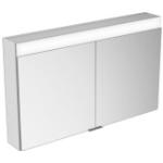 Weiße KEUCO Edition 400 Spiegelschränke lackiert aus Glas LED beleuchtet Breite 100-150cm, Höhe 100-150cm, Tiefe 0-50cm 