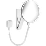 Silberne KEUCO iLook Runde Schminkspiegel & Kosmetikspiegel 40 cm aus Edelstahl LED beleuchtet 