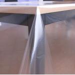 KEVKUS Tischfolie Tischdecke glasklar durchsichtig transparent 0,1 mm wählbar in eckig rund oval (Rand: Schnittkante (ohne Einfassung), 140 x 400 cm oval)