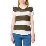 Khakifarbene Key Largo T-Shirts mit Glitzer aus Viskose für Damen Größe M 