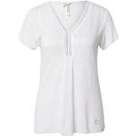 Weiße Key Largo V-Ausschnitt T-Shirts mit Glitzer für Damen Größe XS 