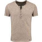 Reduzierte Sandfarbene Vintage Key Largo Henleykragen T-Shirts aus Baumwolle für Herren Größe M 