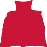 Rote Unifarbene Bettwäsche Sets & Bettwäsche Garnituren mit Reißverschluss aus Microfaser maschinenwaschbar 135x200 