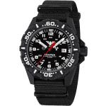 Schwarze Wasserdichte Schweizer KHS Tactical Watches Reaper Runde Quarz Herrenarmbanduhren aus Textil mit Datumsanzeige mit NATO-Armband 