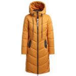 Braune Gesteppte Khujo Midi Damensteppmäntel & Damenpuffercoats mit Reißverschluss aus Polyester gepolstert Größe L für den für den Herbst 