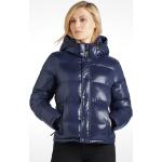 Marineblaue Gesteppte Winddichte Khujo Mini Damensteppmäntel & Damenpuffercoats mit Reißverschluss aus Nylon mit Kapuze Größe M 