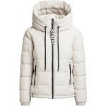 Weiße Gesteppte Khujo Mini Stehkragen Kurzjacken & Cropped-Jackets mit Reißverschluss mit Kapuze für Damen Größe L für den für den Frühling 