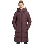 Bordeauxrote Gesteppte Khujo Mini Kurzjacken & Cropped-Jackets mit Reißverschluss aus Fleece mit Kapuze für Damen Größe XL für den für den Winter 