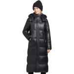 Schwarze Gesteppte Wasserdichte Khujo Maxi Damensteppmäntel & Damenpuffercoats mit Reißverschluss aus Polyester mit Kapuze Größe L für den für den Herbst 