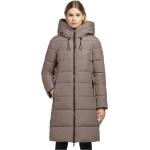 Taupefarbene Gesteppte Khujo Nylonjacken aus Fleece mit Kapuze für Damen Größe XL für den für den Winter 