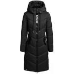 Schwarze Khujo Winterjacken mit Reißverschluss mit Kapuze für Damen Übergrößen für den für den Winter 
