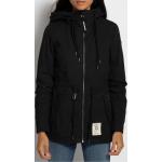 Reduzierte Schwarze Unifarbene Khujo Winterjacken mit Reißverschluss aus Baumwolle mit Kapuze für Damen Größe L 