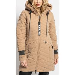 Reduzierte Beige Khujo Damensteppmäntel & Damenpuffercoats mit Reißverschluss mit Kapuze für den Winter 