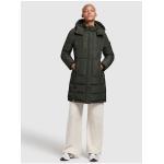 Dunkelgrüne Gesteppte Khujo Stehkragen Damensteppmäntel & Damenpuffercoats mit Reißverschluss aus Nylon gepolstert Größe XS für den für den Winter 