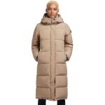 Braune Gesteppte Khujo Stehkragen Damensteppmäntel & Damenpuffercoats mit Reißverschluss aus Polyamid mit Kapuze Größe XXL für den für den Winter 