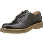 Schwarze Business Kickers Derby Schuhe mit Schnürsenkel aus Leder für Damen Größe 37 für den für den Herbst 