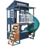 Marineblaue KidKraft Holzspieltürme & Holzstelzenhäuser mit Rutsche 